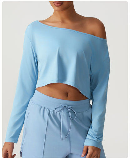 Boat neck cropped top