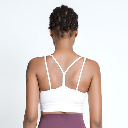 High support spaghetti strap bra