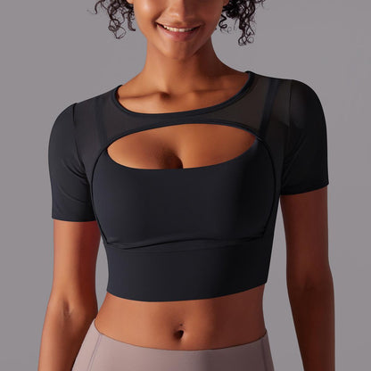 Mesh sleeve high support top