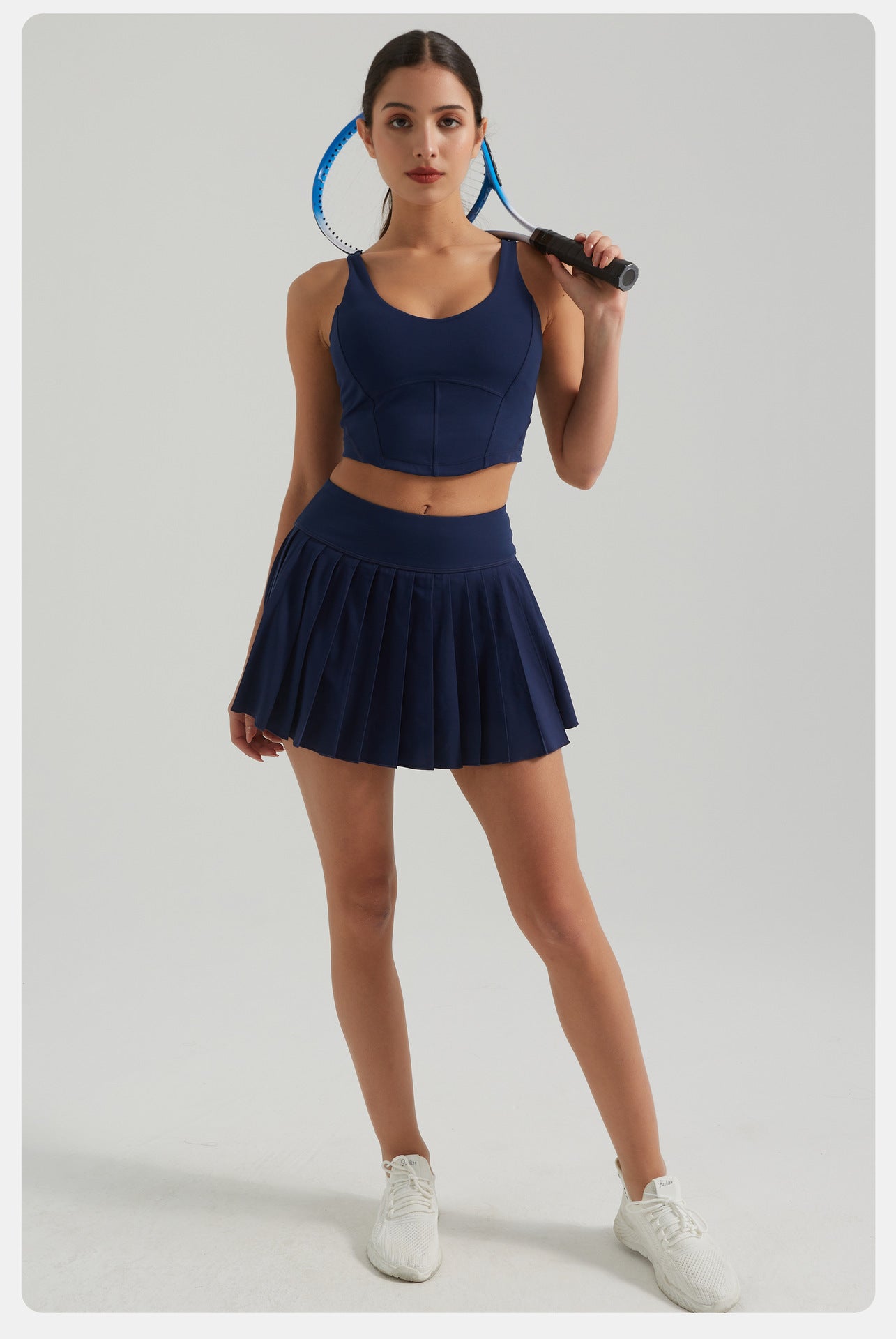 Pleated fitness skort