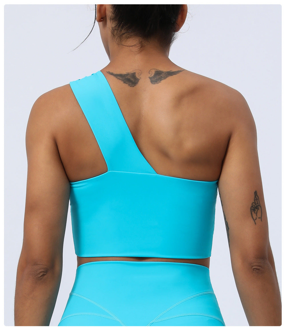 One shoulder sports bra