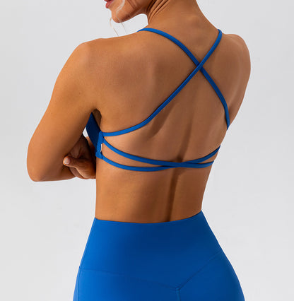 Twisted front sports bra