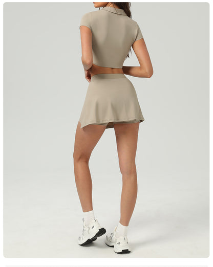 Side slit tennis skirt with pocket