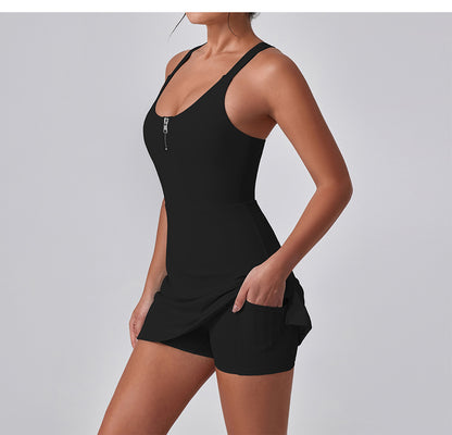 Zip front fitness dress