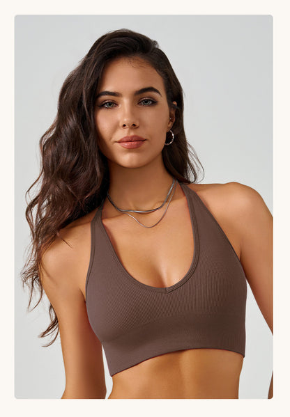 Halter neck medium support bra