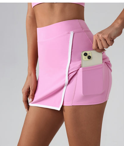Contrast piping tennis skort