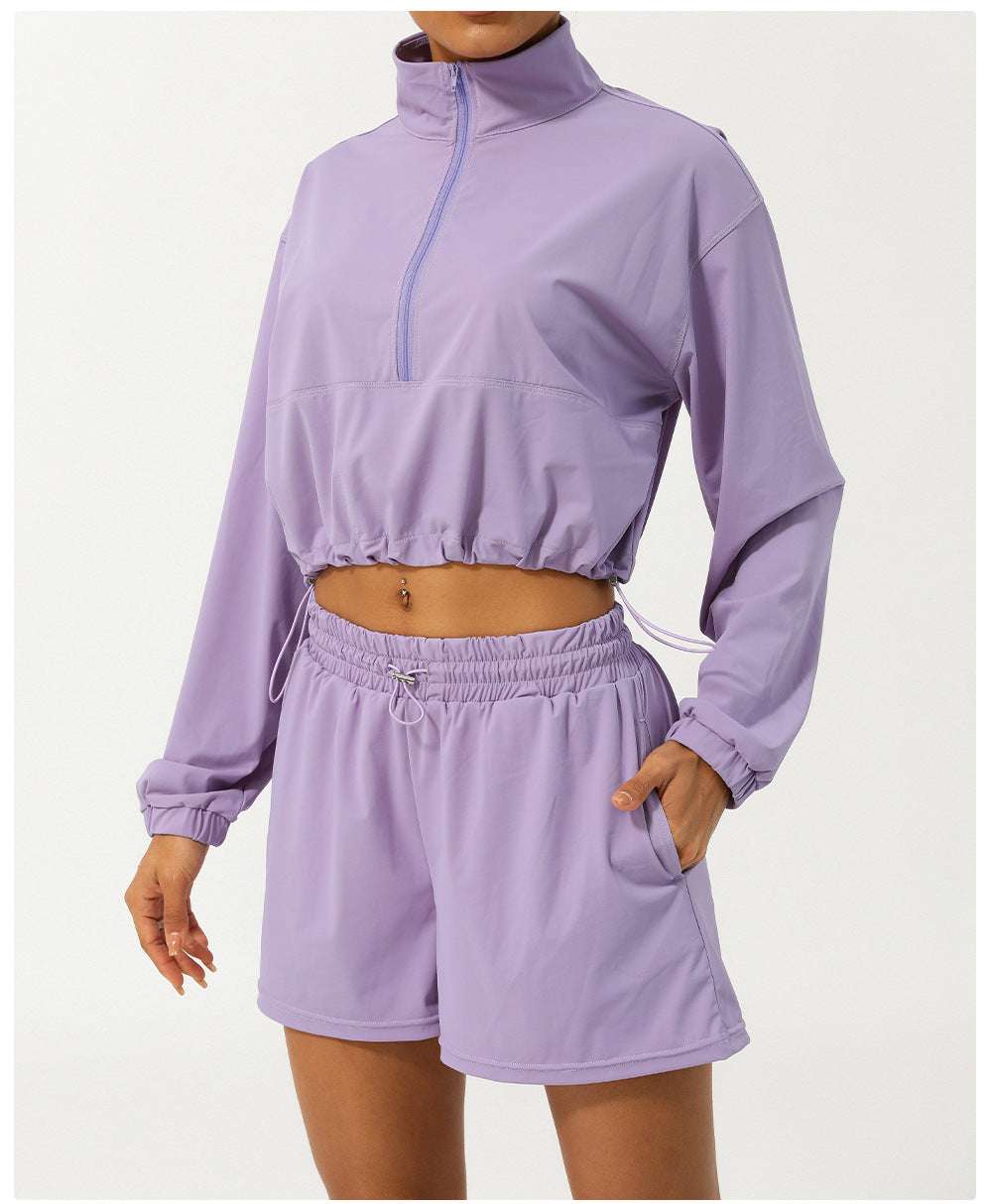 Matching zip front top & Shorts set