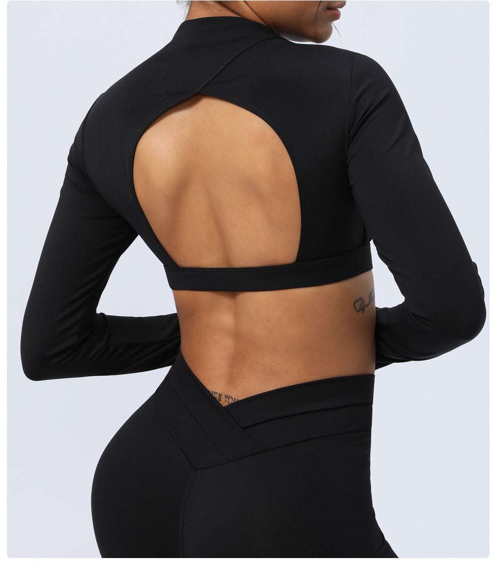 Nude Feel Workout Clothes Suit Cross Strap Showing Chest Pad Yoga Suit Suit Outdoor Sports Two Piece Set Women