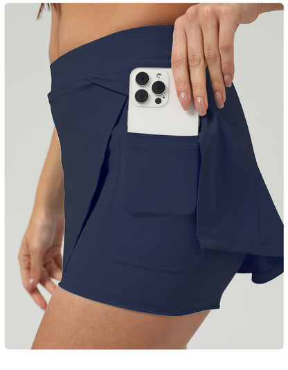 Side slit tennis skirt with pocket