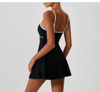 Contrast piping tennis dress