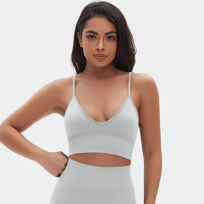 Deep U neck sports bra