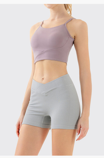 Deep back sports bra