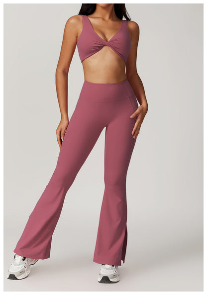 Twisted front sports bra