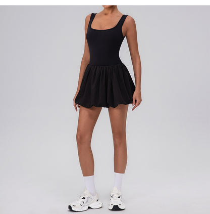 Balloon hem tennis skirt