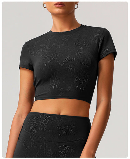 Printed cropped T shirt