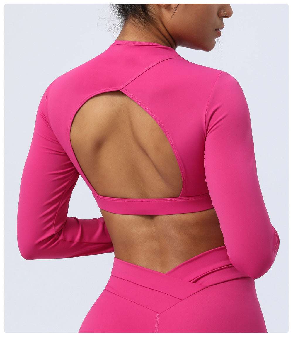 Nude Feel Workout Clothes Suit Cross Strap Showing Chest Pad Yoga Suit Suit Outdoor Sports Two Piece Set Women