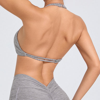 Gathered front sports bra