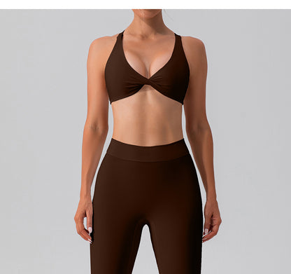 Twisted front sports bra