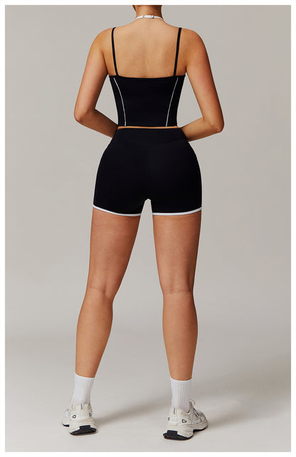 Matching two piece double strap vest & shorts set