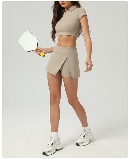 Side slit tennis skirt with pocket