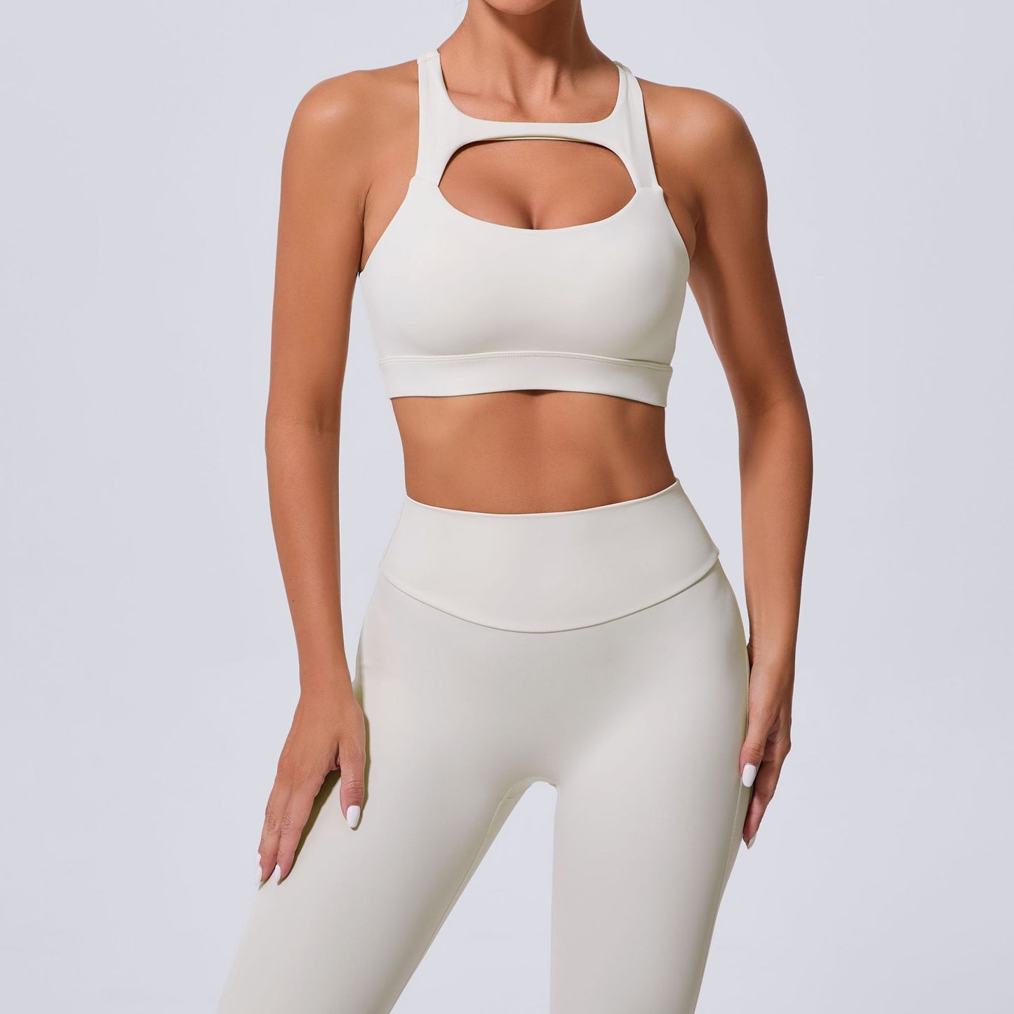 Cut out front sports bra