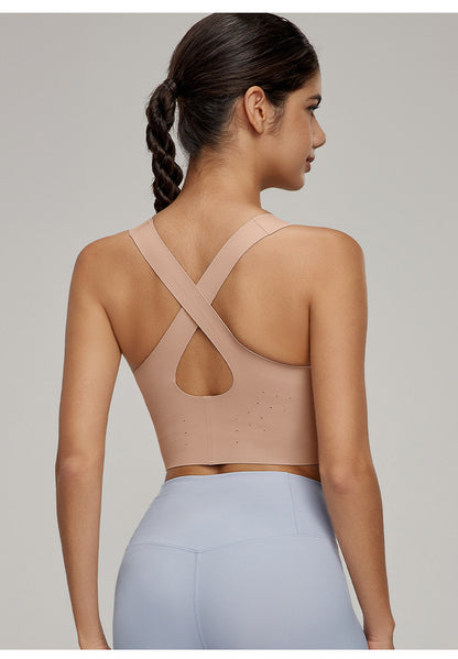 Cross back sports bra
