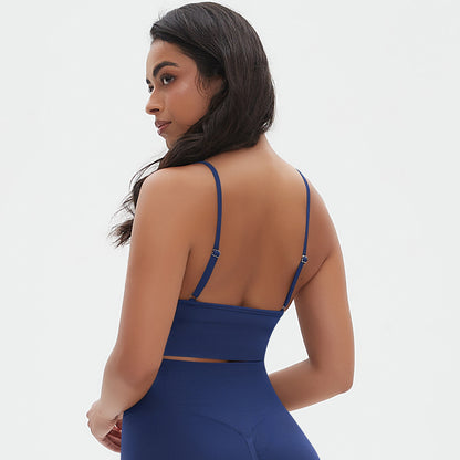 Deep U neck sports bra