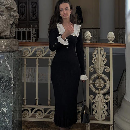 Knitted collared Dress