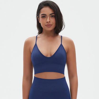 Deep U neck sports bra