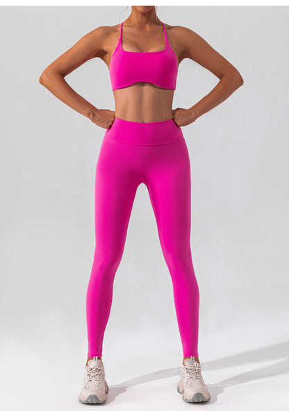Cross back sports bra