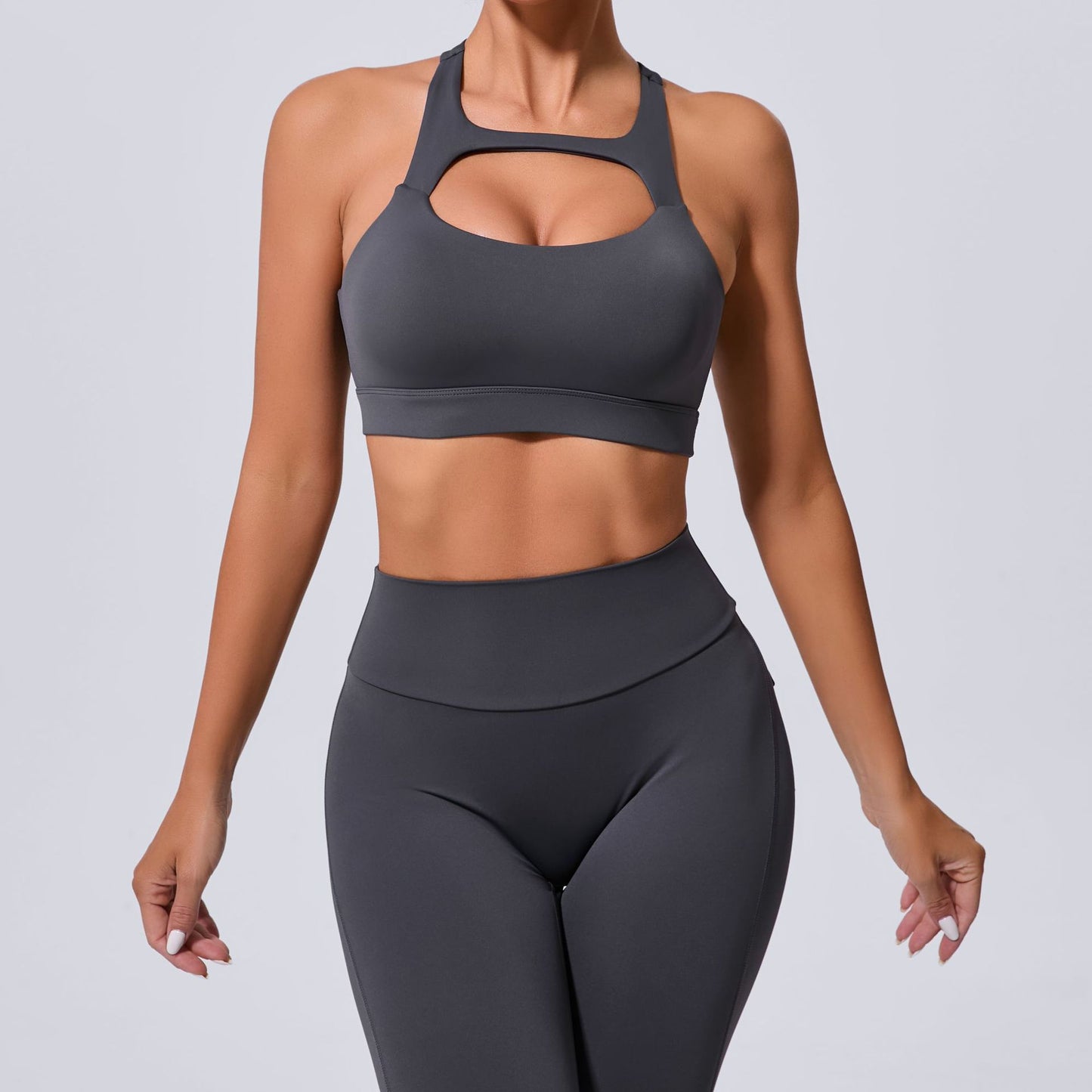 Cut out front sports bra
