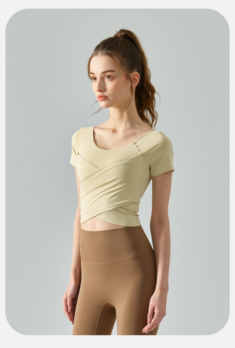 Cropped short sleeve top