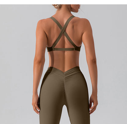Twisted front sports bra