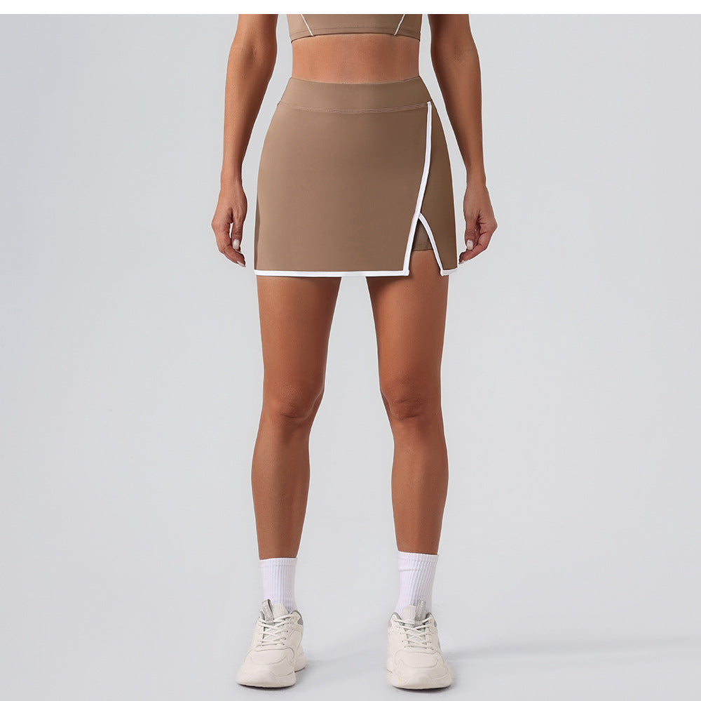 Contrast piping tennis skort