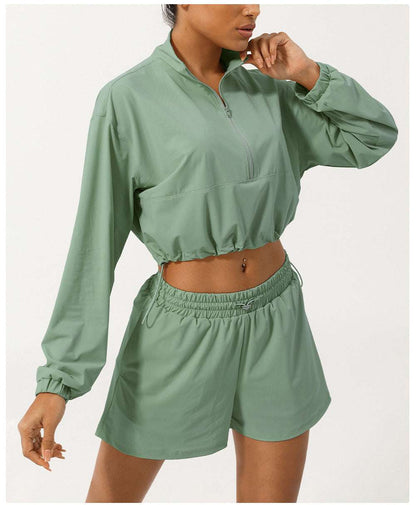 Matching zip front top & Shorts set