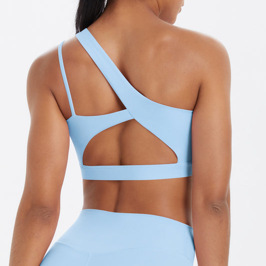 One shoulder sports bra