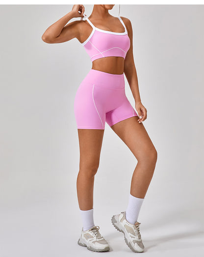 Contrast trim high support bra