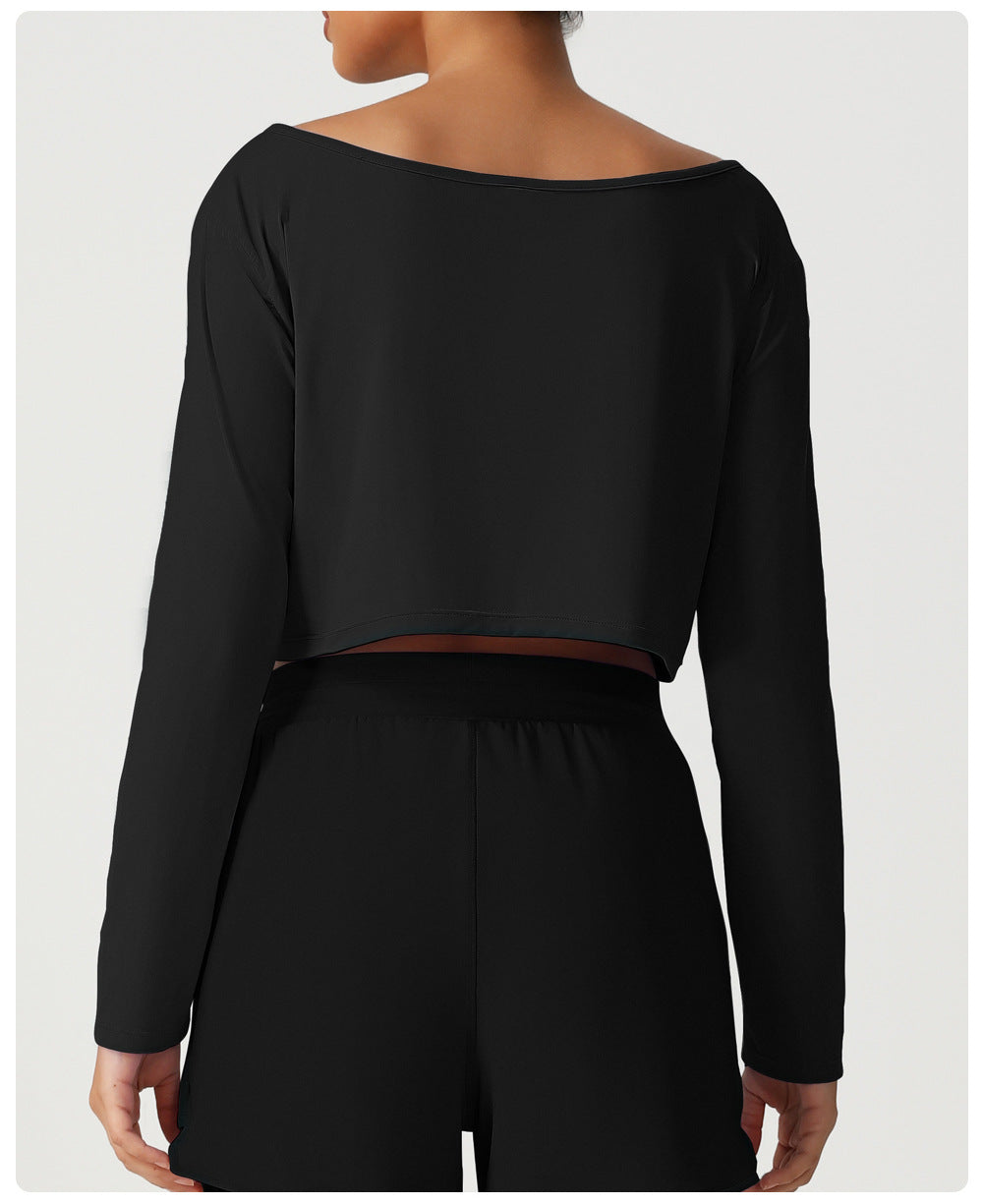 Boat neck cropped top