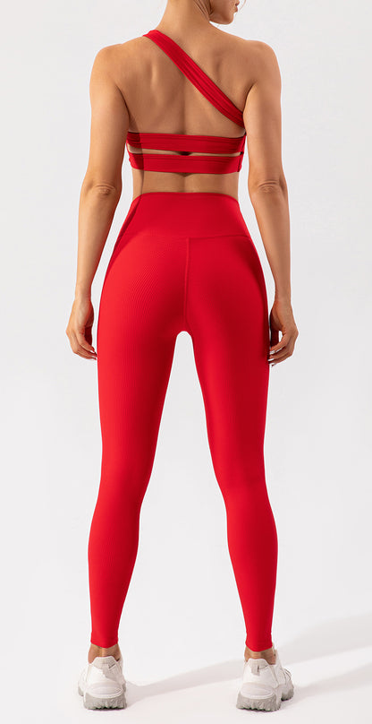 One shoulder sports bra