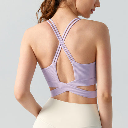 Ribbed fitness bra