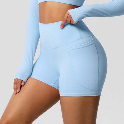High Waist hot  pants with pocket