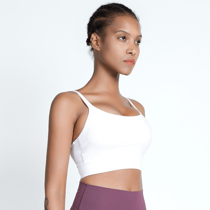 High support spaghetti strap bra