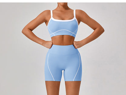 Contrast trim high support bra