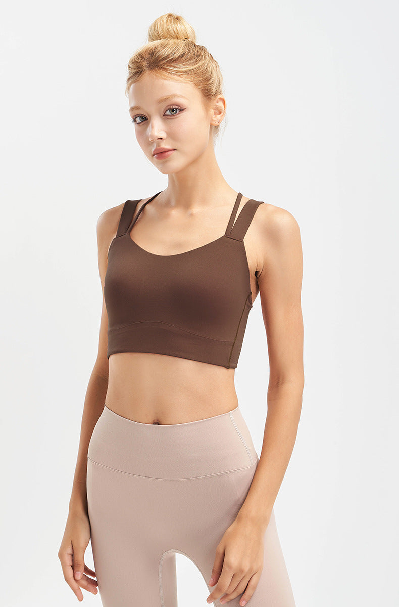 Cross back sports bra