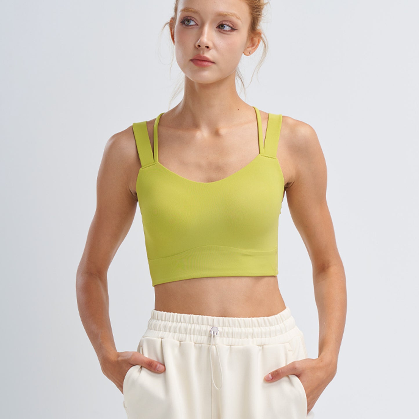 Cross back sports bra
