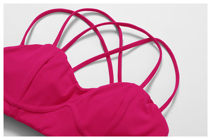 Double strap high support bra