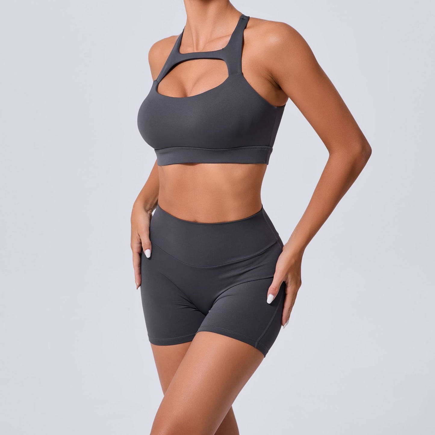 Cut out front sports bra