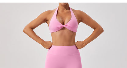 Halter neck sports bra