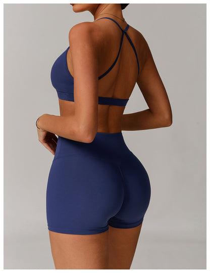 Cross back sports bra
