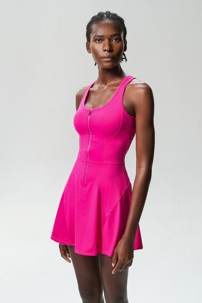 Zipper front fitness dress